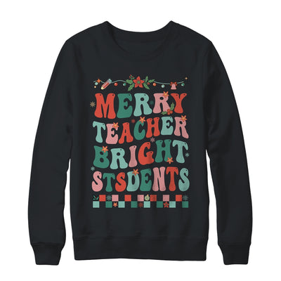 Merry Teacher Bright Student Christmas Teacher Lover Retro Shirt & Sweatshirt | teecentury