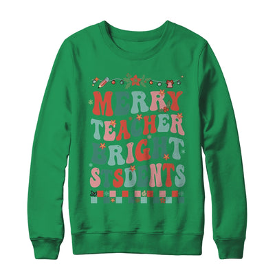 Merry Teacher Bright Student Christmas Teacher Lover Retro Shirt & Sweatshirt | teecentury