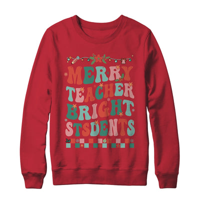Merry Teacher Bright Student Christmas Teacher Lover Retro Shirt & Sweatshirt | teecentury