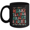 Merry Teacher Bright Student Christmas Teacher Lover Retro Mug | teecentury