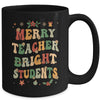 Merry Teacher Bright Students Funny Christmas Teacher Groovy Mug | teecentury