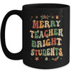 Merry Teacher Bright Students Funny Christmas Teacher Groovy Mug | teecentury