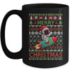 Merry Ugly Christmas Santa Hat Astronaut Riding Rocket Xmas Mug | teecentury