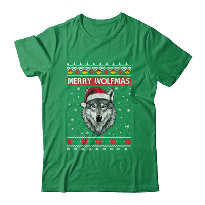 Merry Wolfmas Merry Christmas Ugly Wolf Funny Xmas T-Shirt & Sweatshirt | Teecentury.com