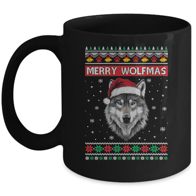 Merry Wolfmas Merry Christmas Ugly Wolf Funny Xmas Mug Coffee Mug | Teecentury.com