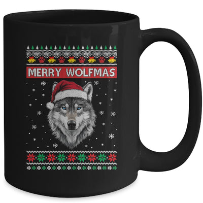 Merry Wolfmas Merry Christmas Ugly Wolf Funny Xmas Mug Coffee Mug | Teecentury.com