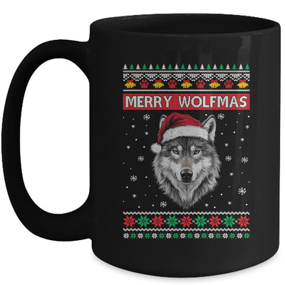 Merry Wolfmas Merry Christmas Ugly Wolf Funny Xmas Mug Coffee Mug | Teecentury.com