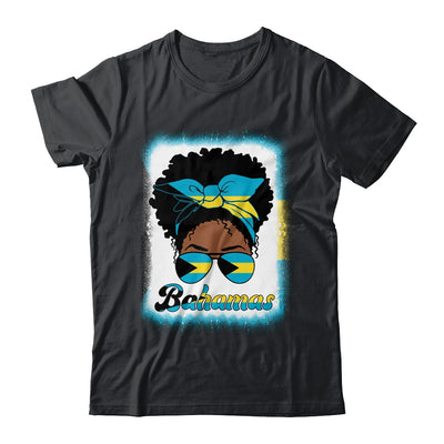 Messy Bun Bahamian Bahamas Flag Womens Woman Girl Shirt & Tank Top | teecentury