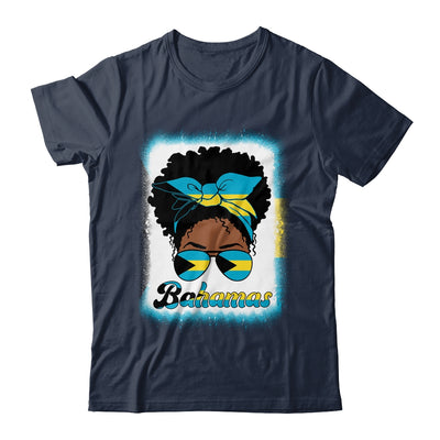 Messy Bun Bahamian Bahamas Flag Womens Woman Girl Shirt & Tank Top | teecentury
