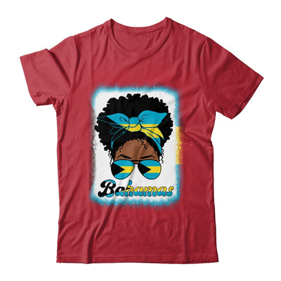 Messy Bun Bahamian Bahamas Flag Womens Woman Girl Shirt & Tank Top | teecentury