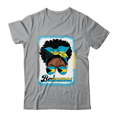 Messy Bun Bahamian Bahamas Flag Womens Woman Girl Shirt & Tank Top | teecentury