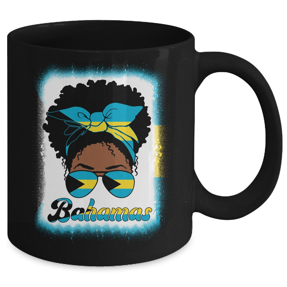 Messy Bun Bahamian Bahamas Flag Womens Woman Girl Mug | teecentury