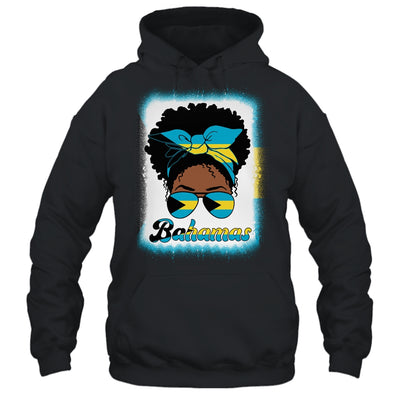 Messy Bun Bahamian Bahamas Flag Womens Woman Girl Shirt & Tank Top | teecentury