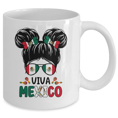 Mexican Independence Funny Viva Mexico Messy Bun Hair Kids Mug | teecentury
