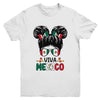 Mexican Independence Funny Viva Mexico Messy Bun Hair Kids Youth Shirt | teecentury