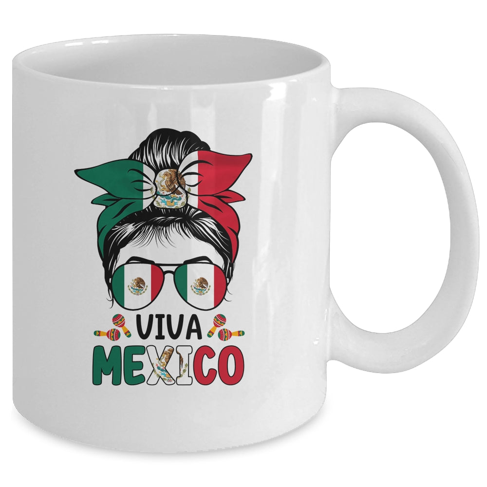 Mexican Independence Funny Viva Mexico Messy Bun Hair Mug | teecentury