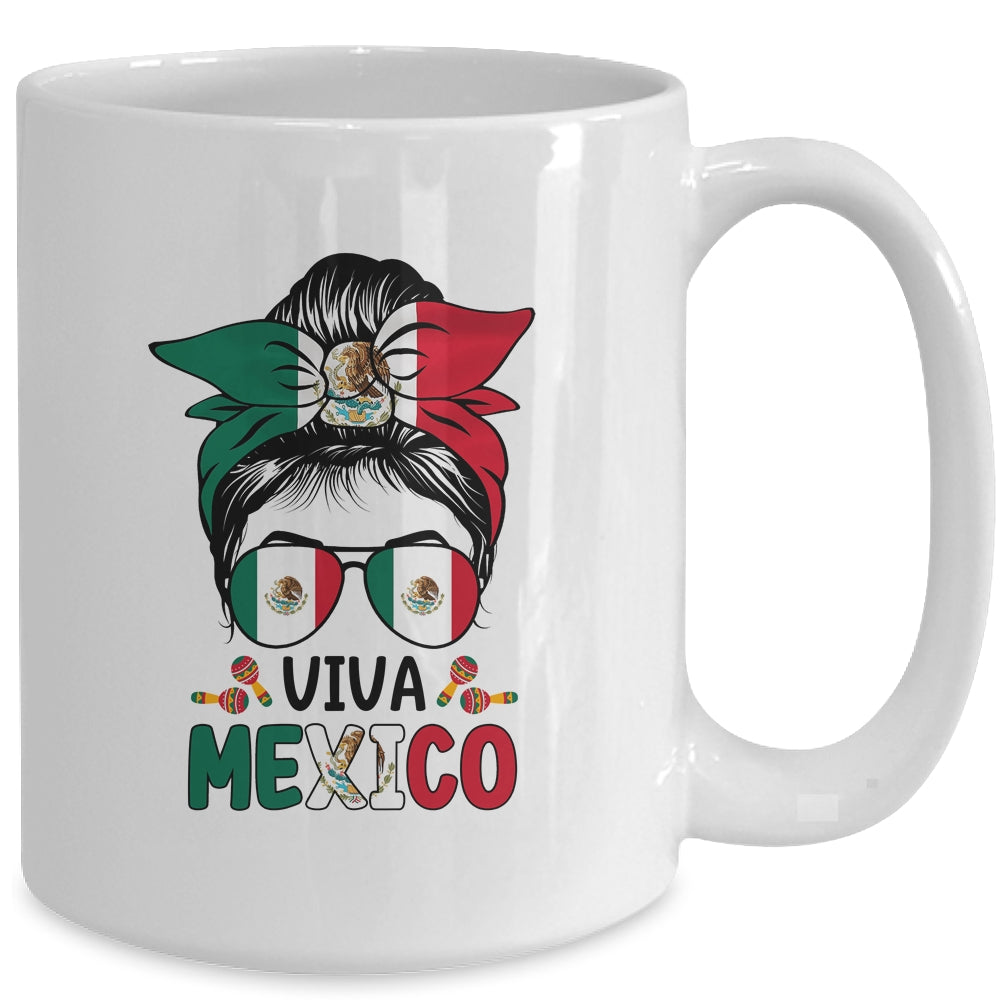 Mexican Independence Funny Viva Mexico Messy Bun Hair Mug | teecentury
