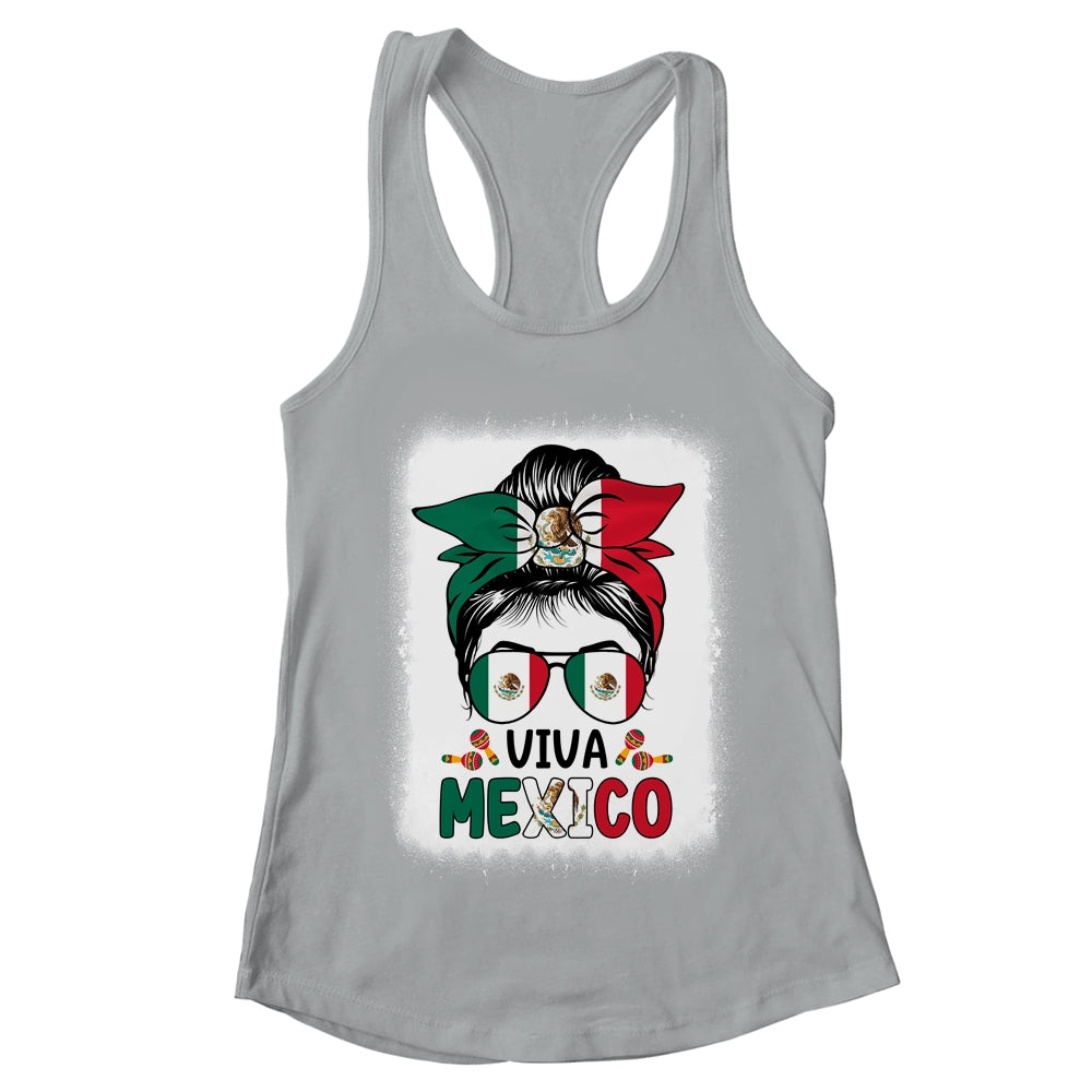 Mexican Independence Funny Viva Mexico Messy Bun Hair Shirt & Tank Top | teecentury