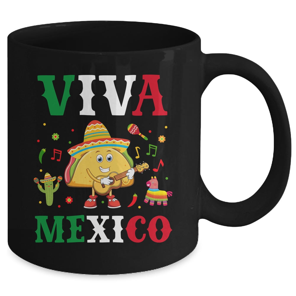 Mexican Viva Mexico Independence Day Flag Taco Kids Women Mug | teecentury