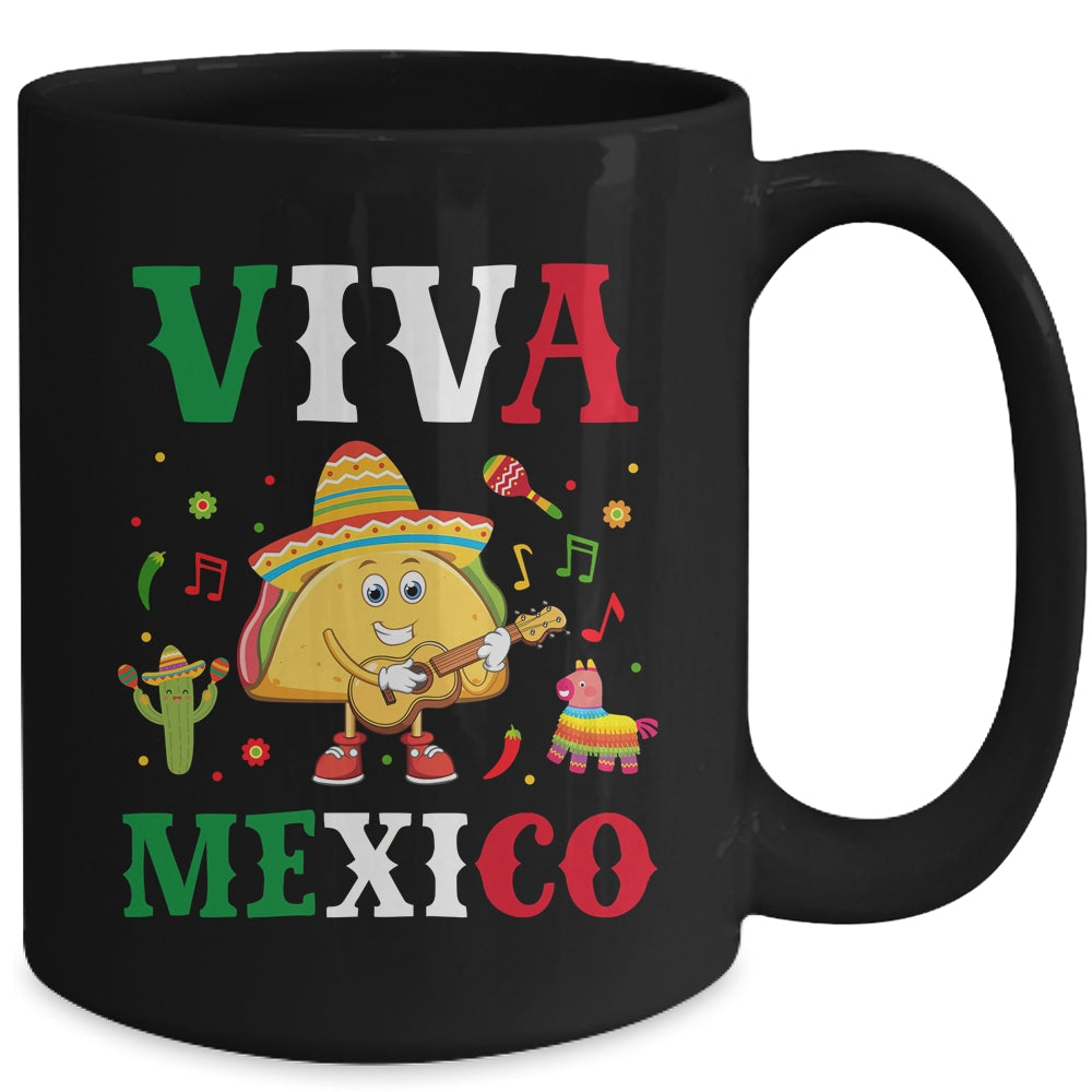 Mexican Viva Mexico Independence Day Flag Taco Kids Women Mug | teecentury