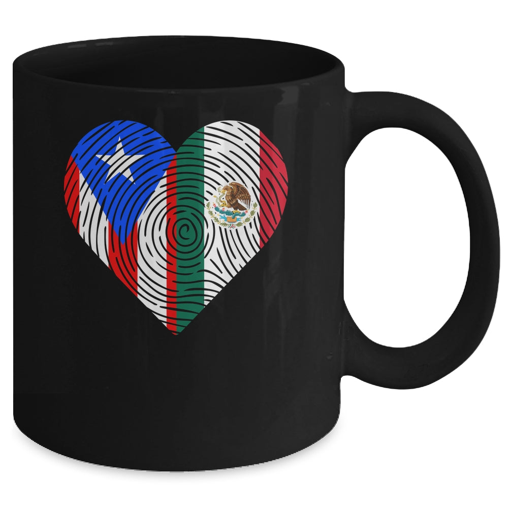 Mexico Flag Puerto Rico Flag Heart Puerto Rican Mexican Mug | teecentury