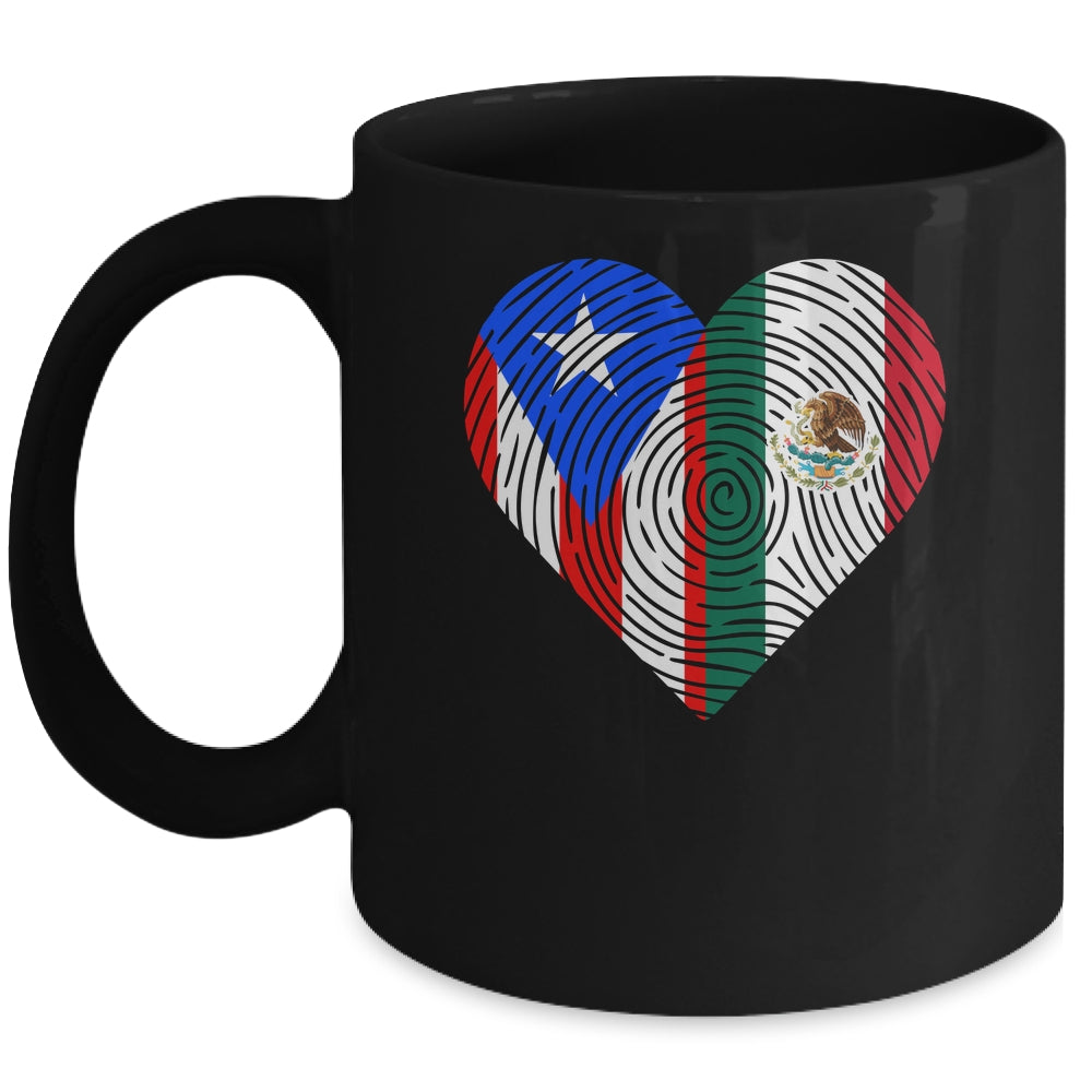 Mexico Flag Puerto Rico Flag Heart Puerto Rican Mexican Mug | teecentury