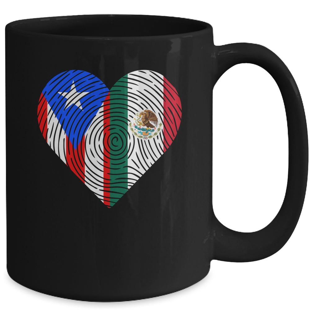 Mexico Flag Puerto Rico Flag Heart Puerto Rican Mexican Mug | teecentury