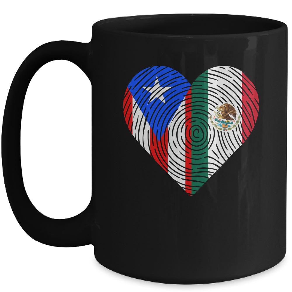 Mexico Flag Puerto Rico Flag Heart Puerto Rican Mexican Mug | teecentury