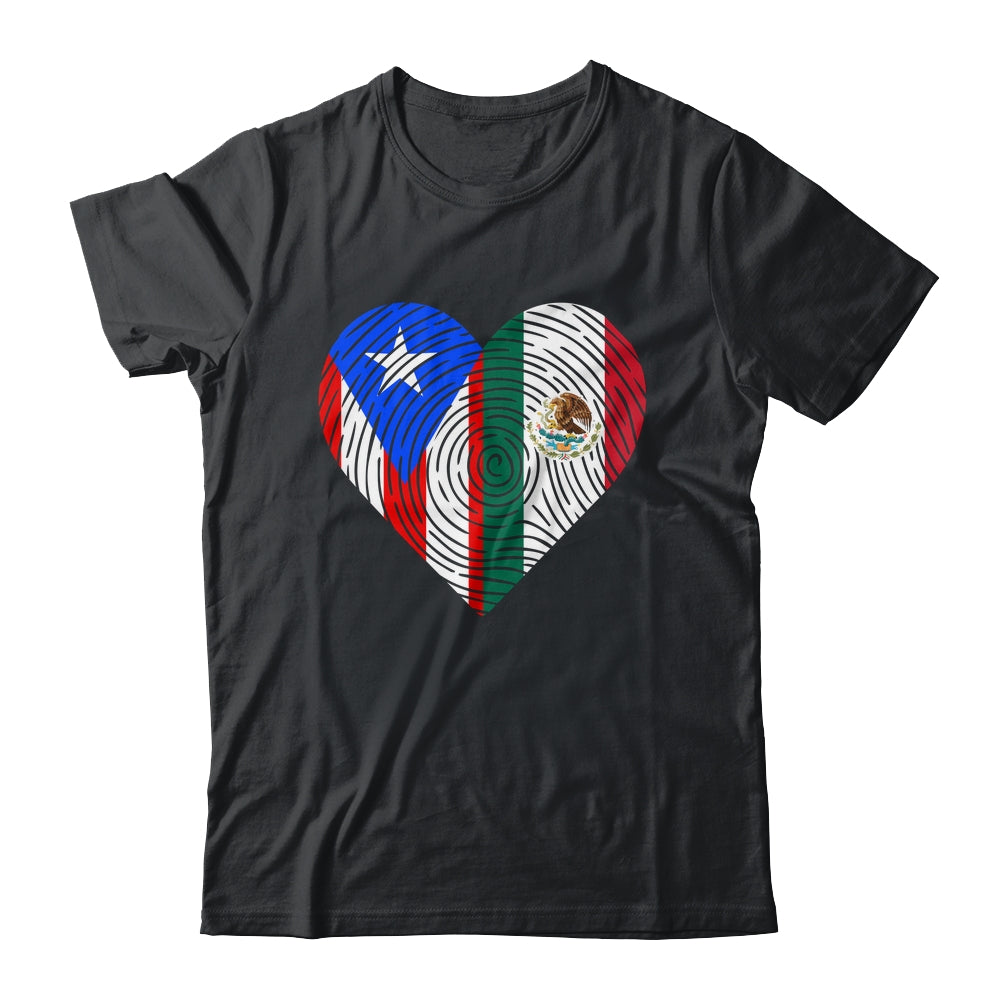 Mexico Flag Puerto Rico Flag Heart Puerto Rican Mexican Shirt & Hoodie | teecentury