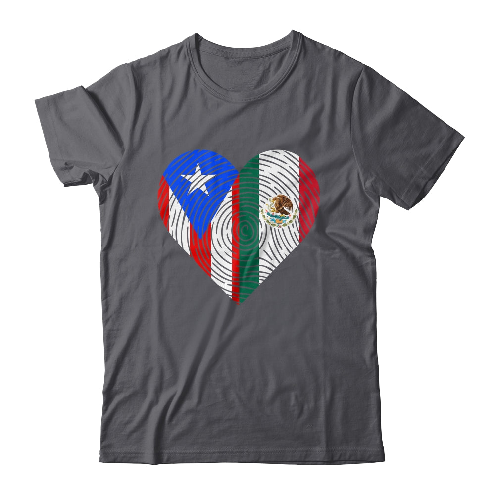 Mexico Flag Puerto Rico Flag Heart Puerto Rican Mexican Shirt & Hoodie | teecentury