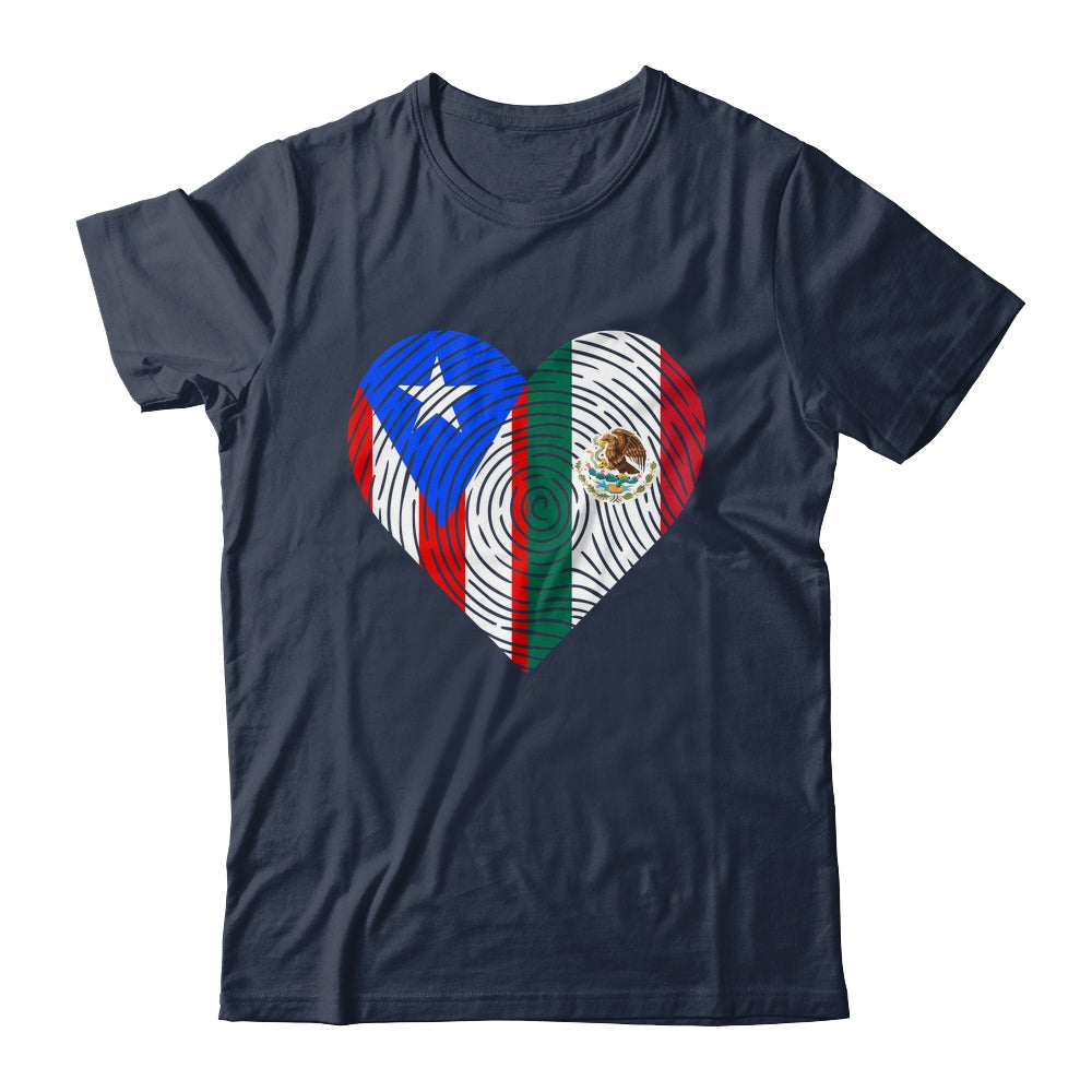 Mexico Flag Puerto Rico Flag Heart Puerto Rican Mexican Shirt & Hoodie | teecentury
