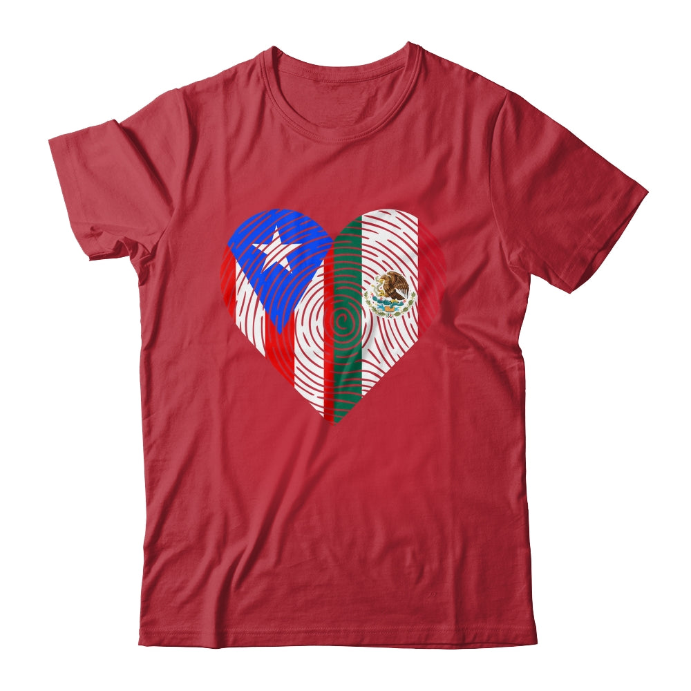 Mexico Flag Puerto Rico Flag Heart Puerto Rican Mexican Shirt & Hoodie | teecentury