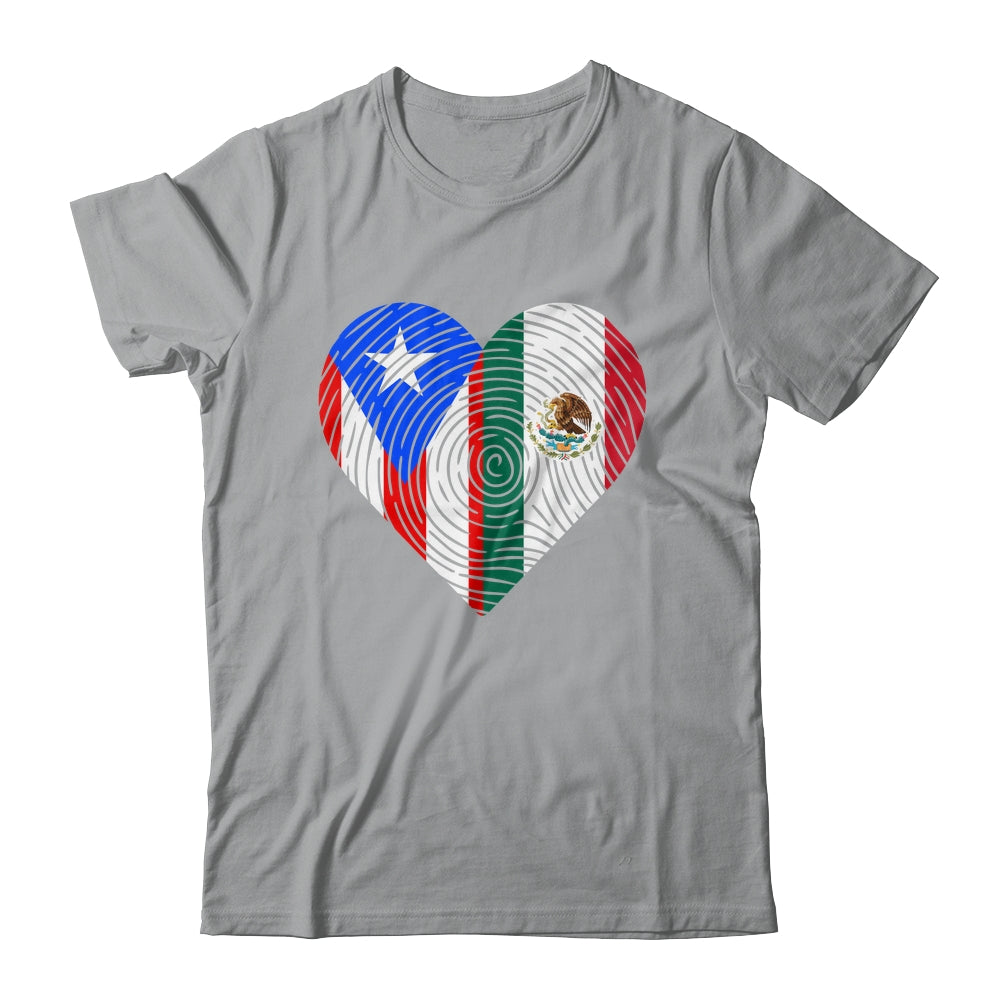 Mexico Flag Puerto Rico Flag Heart Puerto Rican Mexican Shirt & Hoodie | teecentury