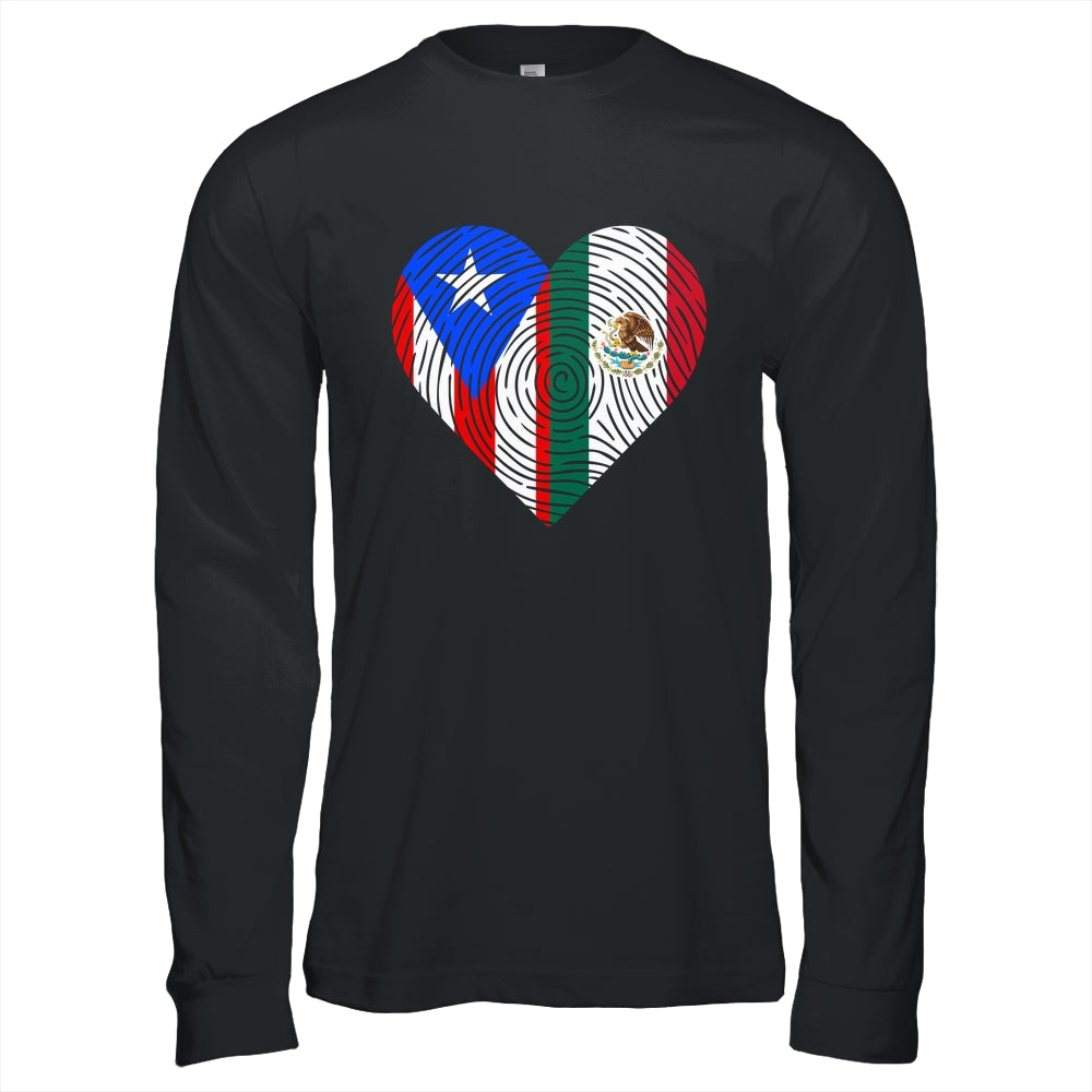Mexico Flag Puerto Rico Flag Heart Puerto Rican Mexican Shirt & Hoodie | teecentury