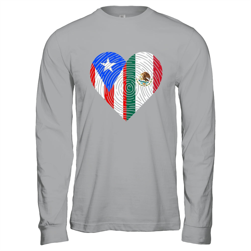 Mexico Flag Puerto Rico Flag Heart Puerto Rican Mexican Shirt & Hoodie | teecentury