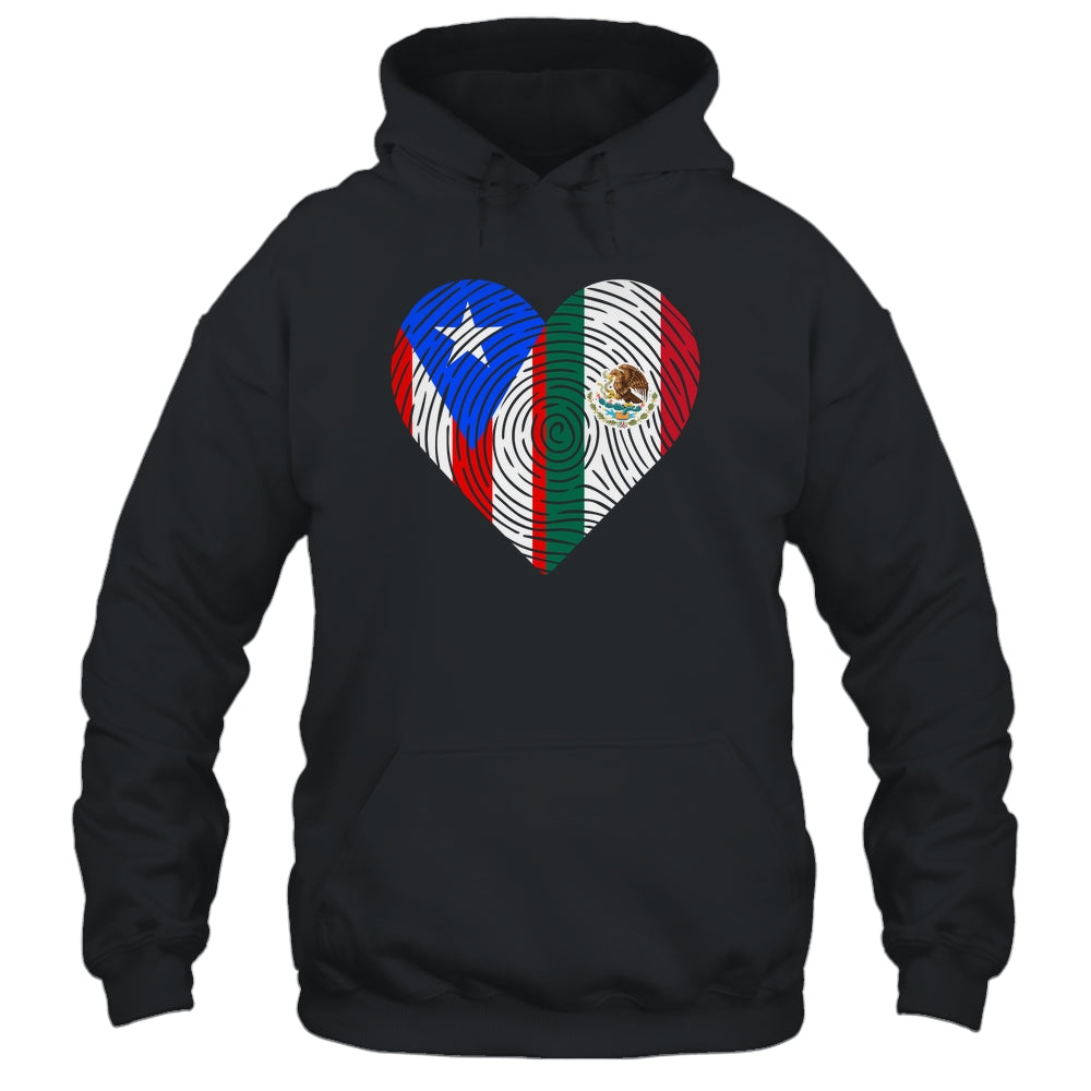 Mexico Flag Puerto Rico Flag Heart Puerto Rican Mexican Shirt & Hoodie | teecentury