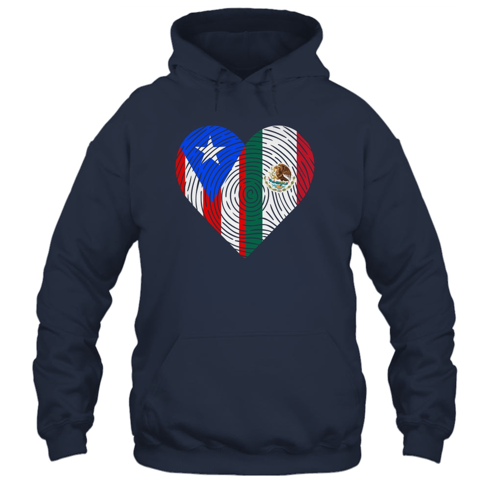 Mexico Flag Puerto Rico Flag Heart Puerto Rican Mexican Shirt & Hoodie | teecentury