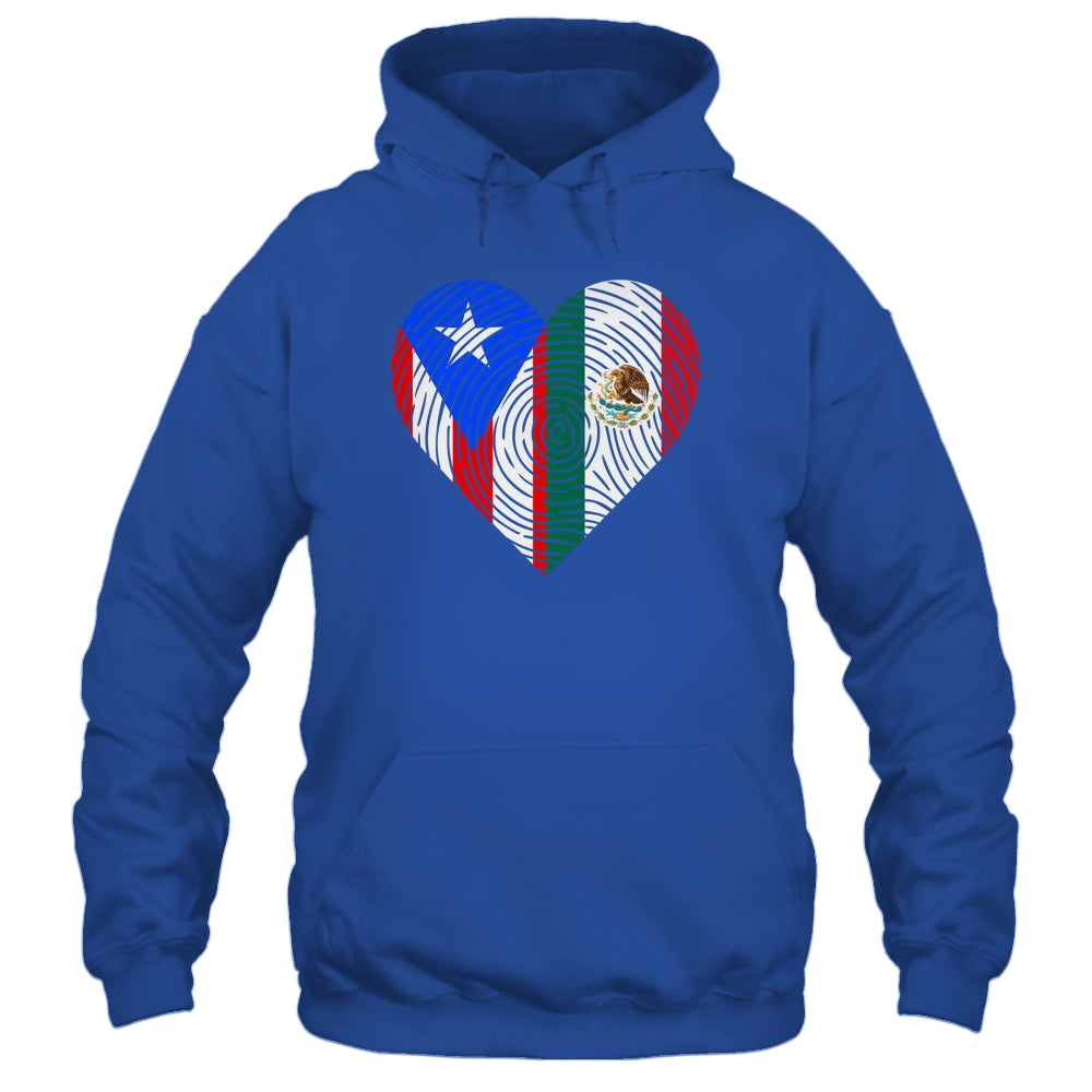 Mexico Flag Puerto Rico Flag Heart Puerto Rican Mexican Shirt & Hoodie | teecentury