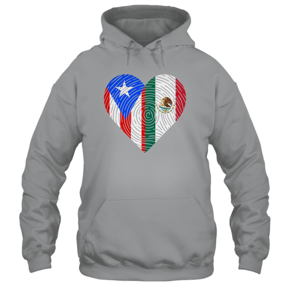 Mexico Flag Puerto Rico Flag Heart Puerto Rican Mexican Shirt & Hoodie | teecentury