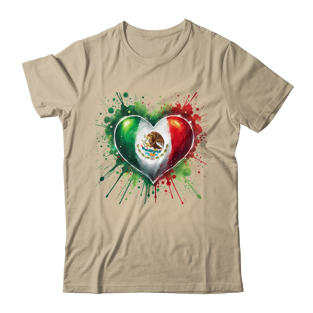 Mexico Heart Patriotic Mexico Flag Mexican Design Women Men Shirt & Tank Top | teecentury