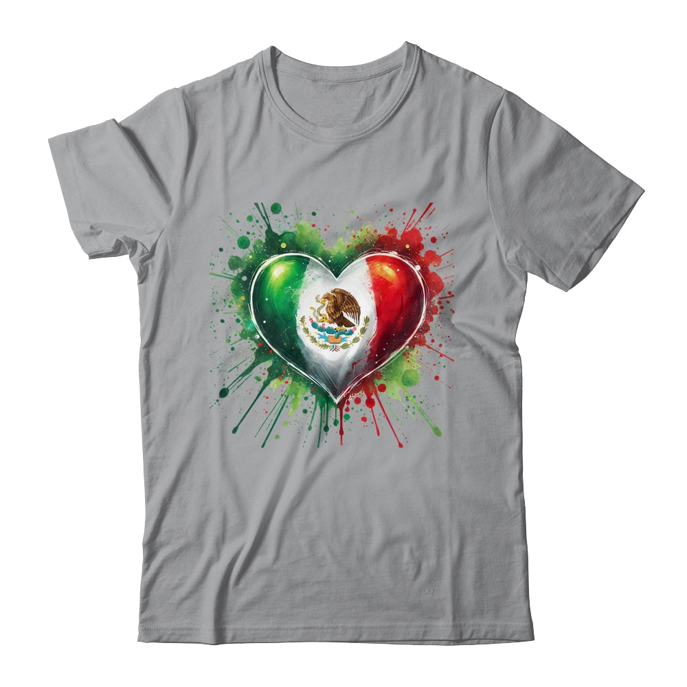 Mexico Heart Patriotic Mexico Flag Mexican Design Women Men Shirt & Tank Top | teecentury