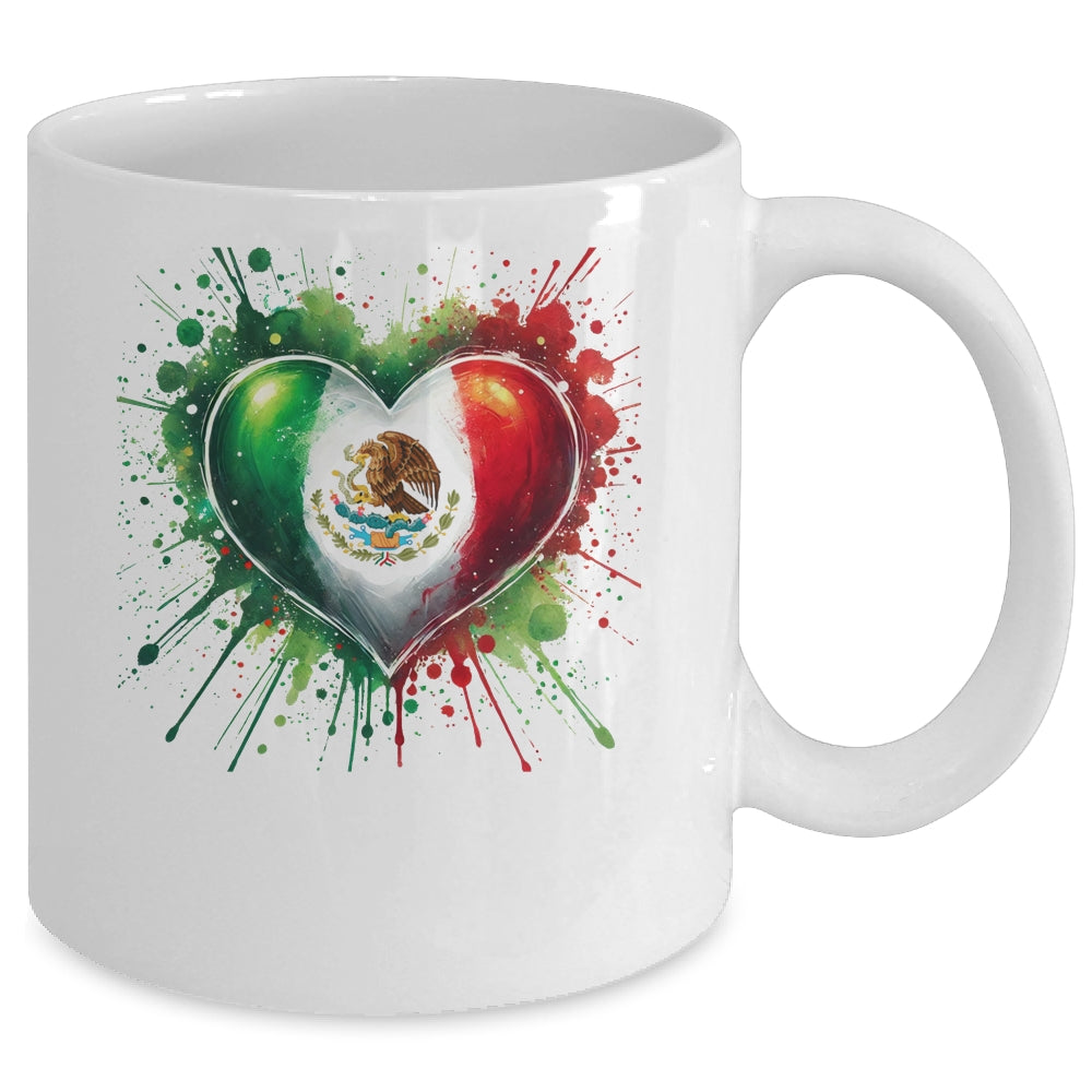 Mexico Heart Patriotic Mexico Flag Mexican Design Women Men Mug | teecentury