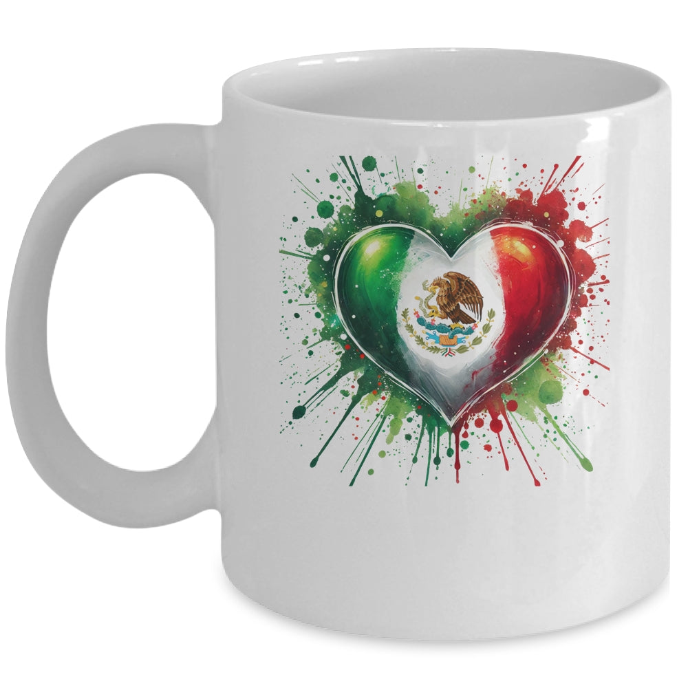 Mexico Heart Patriotic Mexico Flag Mexican Design Women Men Mug | teecentury