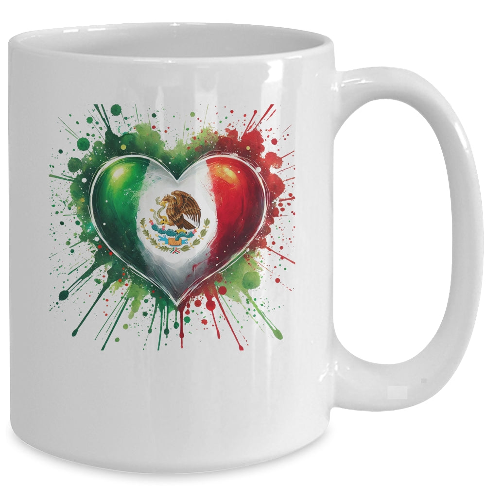 Mexico Heart Patriotic Mexico Flag Mexican Design Women Men Mug | teecentury