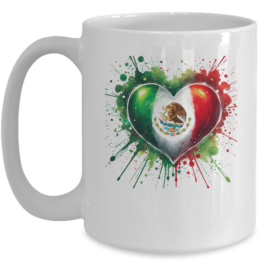 Mexico Heart Patriotic Mexico Flag Mexican Design Women Men Mug | teecentury