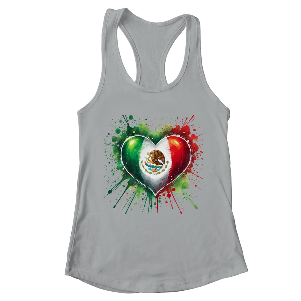 Mexico Heart Patriotic Mexico Flag Mexican Design Women Men Shirt & Tank Top | teecentury