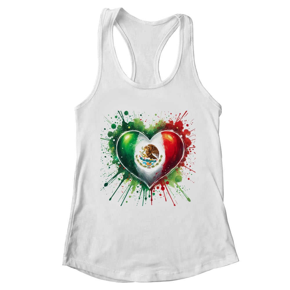 Mexico Heart Patriotic Mexico Flag Mexican Design Women Men Shirt & Tank Top | teecentury