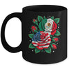 Mexico Mexican Flag USA American Flag Rose Flower Mexicana Mug | teecentury