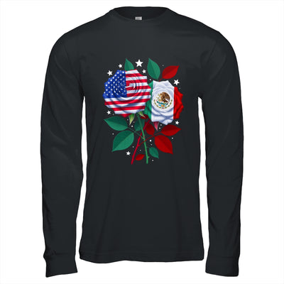 Mexico USA Flag Mexican Flag American Rose Flower Shirt & Hoodie | teecentury