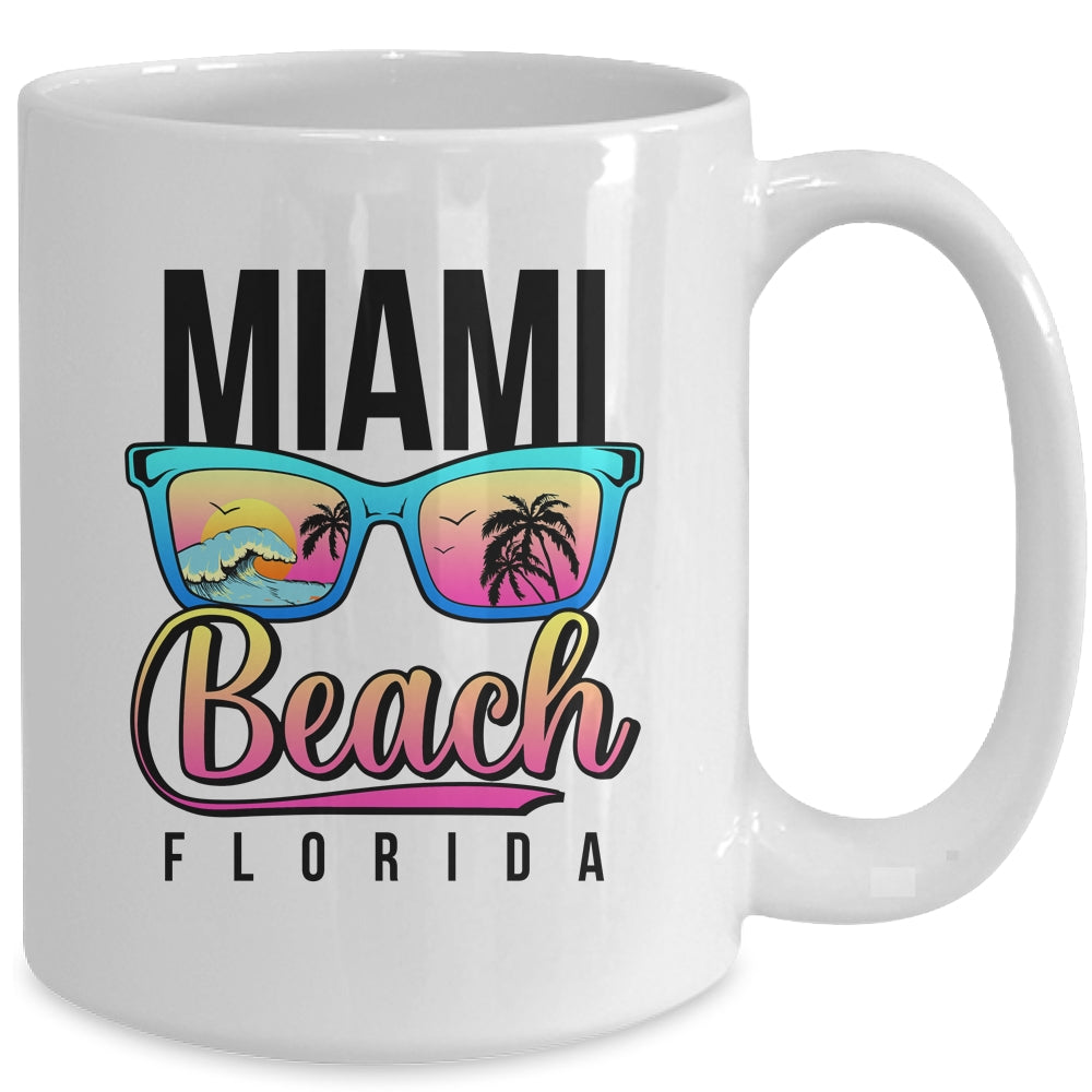 Miami Beach Florida Sunset Retro Souvenir Surf Miami Mug | teecentury